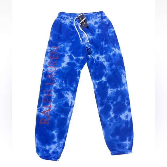 POLO Ralph Lauren Blue Marble Joggers Sweatpants Casual Pants Women's Small NWT - Picture 3 of 7